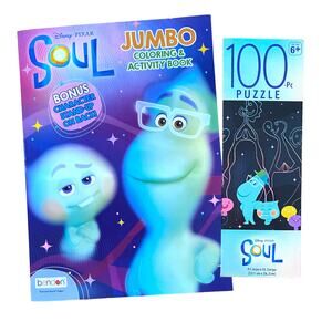 Disney Soul Coloring & Activity Book + 100-Piece Puzzle Set | Kids Gift Bundle